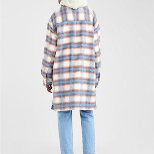 New with tags Levi’s plaid long coat jacket shacket sz XS